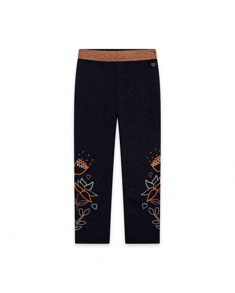 Legging Peluche Bleu Et Rose Fille Night Garden