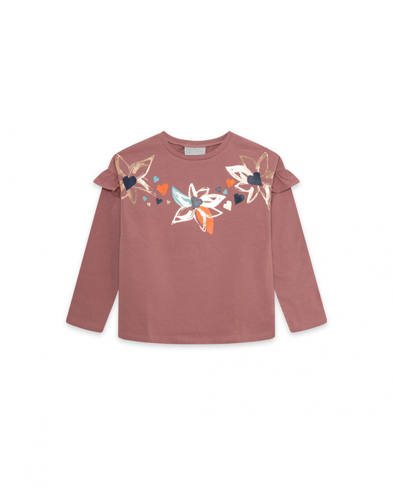 T-shirt en maille rose et bleu fille Night Garden