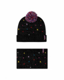 Bonnet Tricot Noir Et Col Fille Glam Rock Bonnet Tricot Noir Et Col Fille Glam Rock