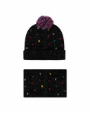 Bonnet Tricot Noir Et Col Fille Glam Rock Bonnet Tricot Noir Et Col Fille Glam Rock