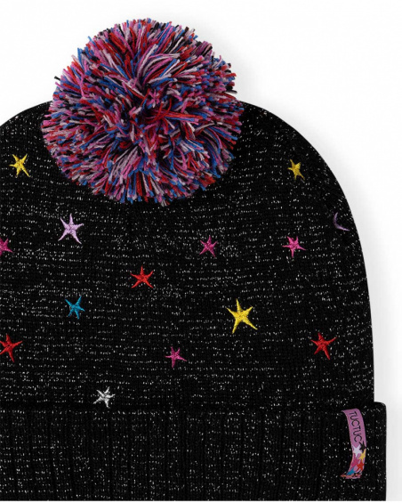Bonnet Tricot Noir Et Col Fille Glam Rock Bonnet Tricot Noir Et Col Fille Glam Rock
