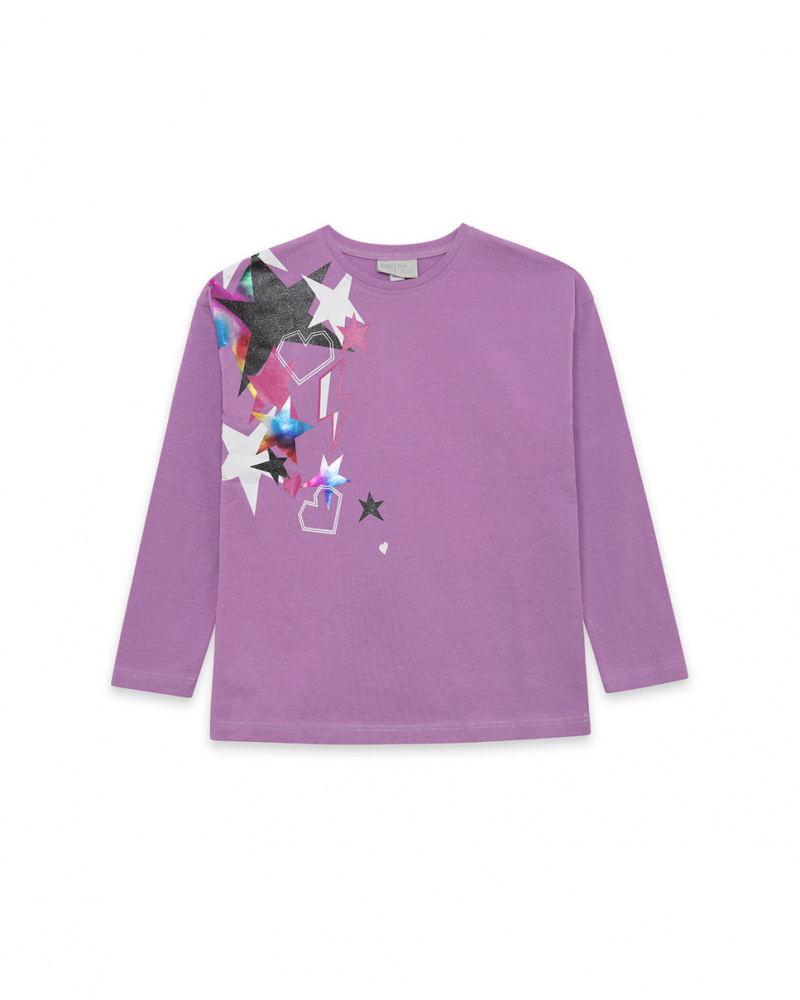 T-shirt en maille rose Glam Rock Girl