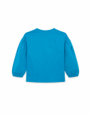 T-shirt en maille bleu et rose fille fleurs d'hiver T-shirt en maille bleu et rose fille fleurs d'hiver