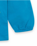 T-shirt en maille bleu et rose fille fleurs d'hiver T-shirt en maille bleu et rose fille fleurs d'hiver