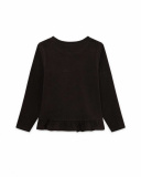 T-shirt fille en maille marron et rose Fleurs d'hiver T-shirt fille en maille marron et rose Fleurs d'hiver