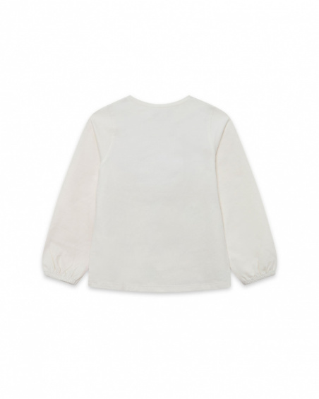 T-shirt en maille blanc et rouge fille J'Adore Le Milk-Shake