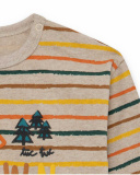 T-shirt Maille Beige Et Orange Garçon Natural Grown T-shirt Maille Beige Et Orange Garçon Natural Grown