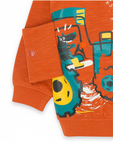 Sweat Orange Plush Garçon Natural Grown