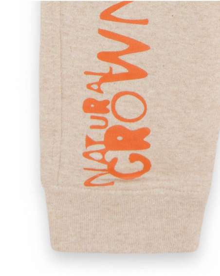 Pantalon Peluche Garçon Beige Et Orange Natural Grown Pantalon Peluche Garçon Beige Et Orange Natural Grown