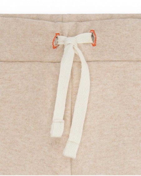 Pantalon Peluche Garçon Beige Et Orange Natural Grown Pantalon Peluche Garçon Beige Et Orange Natural Grown
