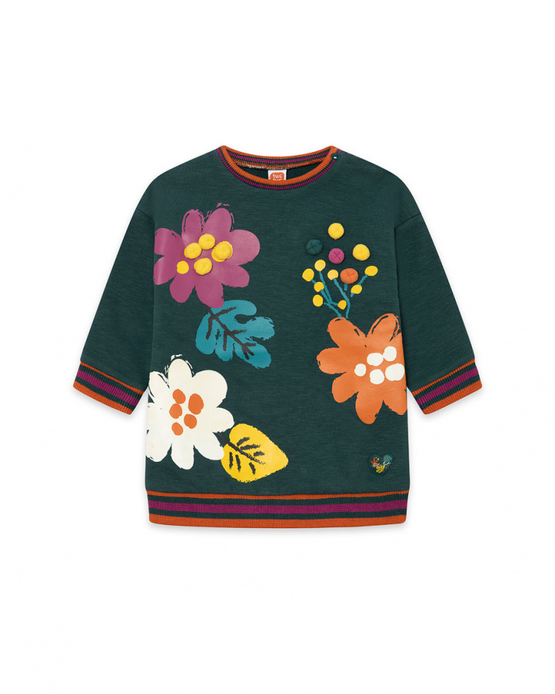 Robe en peluche verte pour fille Natural Grown