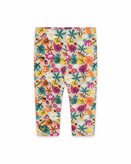 Legging en peluche beige pour fille Natural Grown Legging en peluche beige pour fille Natural Grown