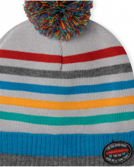 Bonnet et tour de cou en tricot gris pour enfant Connect Bonnet et tour de cou en tricot gris pour enfant Connect