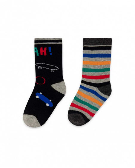 Set 2 Chaussettes Noir Garçon Connect Set 2 Chaussettes Noir Garçon Connect