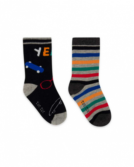 Set 2 Chaussettes Noir Garçon Connect Set 2 Chaussettes Noir Garçon Connect