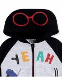 Sweat à capuche peluche gris et noir Boy Connect Sweat à capuche peluche gris et noir Boy Connect