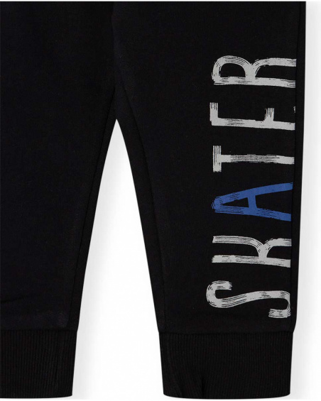 Boy Connect Sweat-shirt et pantalon en peluche bleu et noir Boy Connect Sweat-shirt et pantalon en peluche bleu et noir