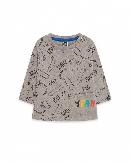 T-shirt en maille gris et noir enfant Connect T-shirt en maille gris et noir enfant Connect