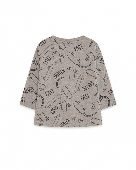 T-shirt en maille gris et noir enfant Connect T-shirt en maille gris et noir enfant Connect