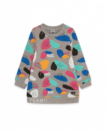 Robe en peluche grise pour fille Connect