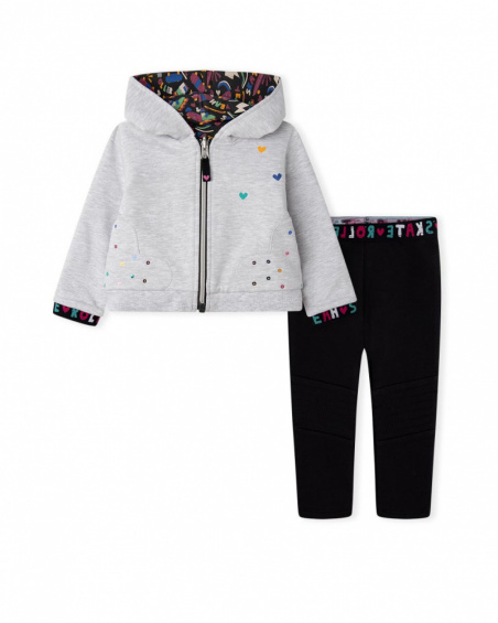 Sweat-shirt et legging en peluche noirs Connect Girl Sweat-shirt et legging en peluche noirs Connect Girl