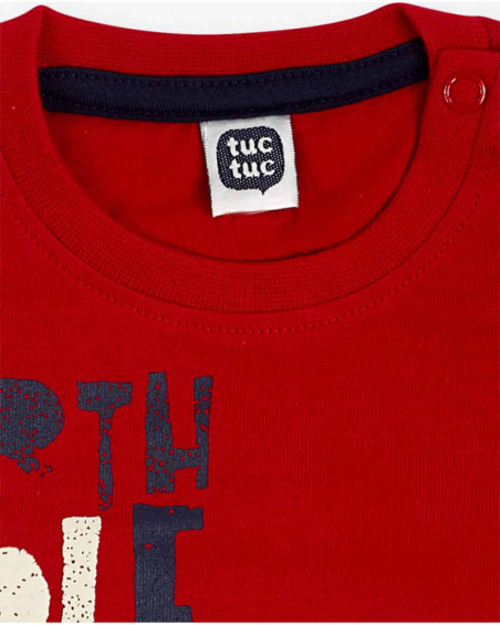 T-shirt Tricoté Rouge Et Bleu Boy Fishing Club T-shirt Tricoté Rouge Et Bleu Boy Fishing Club