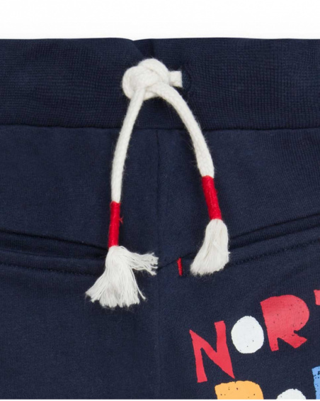 Pantalon Peluche Bleu Et Rouge Boy Fishing Club Pantalon Peluche Bleu Et Rouge Boy Fishing Club