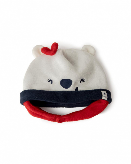 Bonnet et écharpe polaire blanc fille Fishing Club