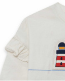 T-shirt en maille blanc et bleu fille Fishing Club T-shirt en maille blanc et bleu fille Fishing Club