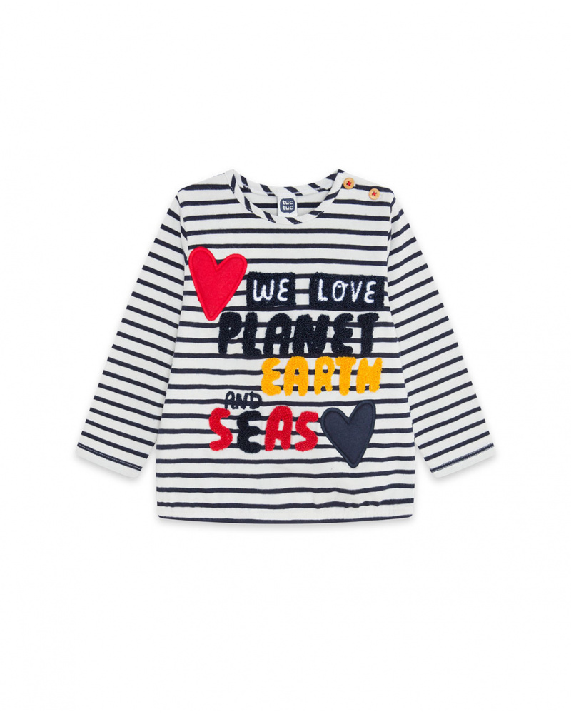 T-shirt en maille bleu fille Fishing Club