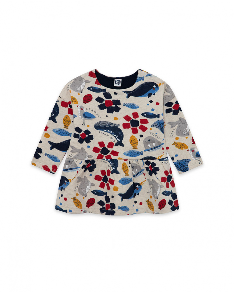 Robe en peluche bleue pour fille Club de pêche