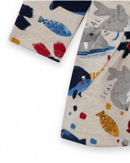 Robe en peluche bleue pour fille Club de pêche