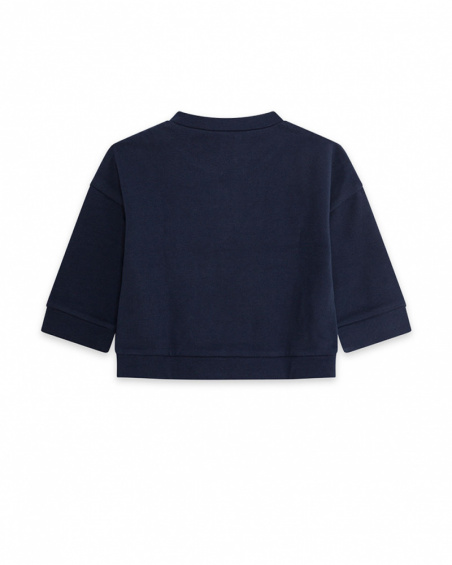 Sweat-shirt bleu en peluche pour fille Fishing Club Sweat-shirt bleu en peluche pour fille Fishing Club