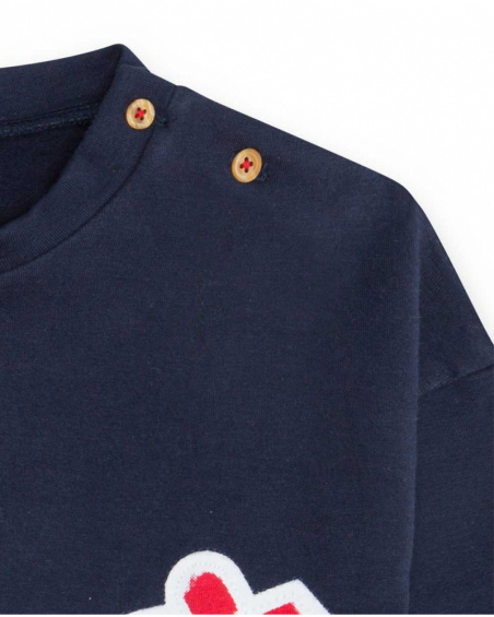 Sweat-shirt bleu en peluche pour fille Fishing Club Sweat-shirt bleu en peluche pour fille Fishing Club
