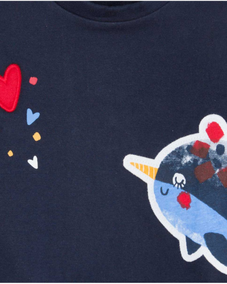 Sweat-shirt bleu en peluche pour fille Fishing Club Sweat-shirt bleu en peluche pour fille Fishing Club