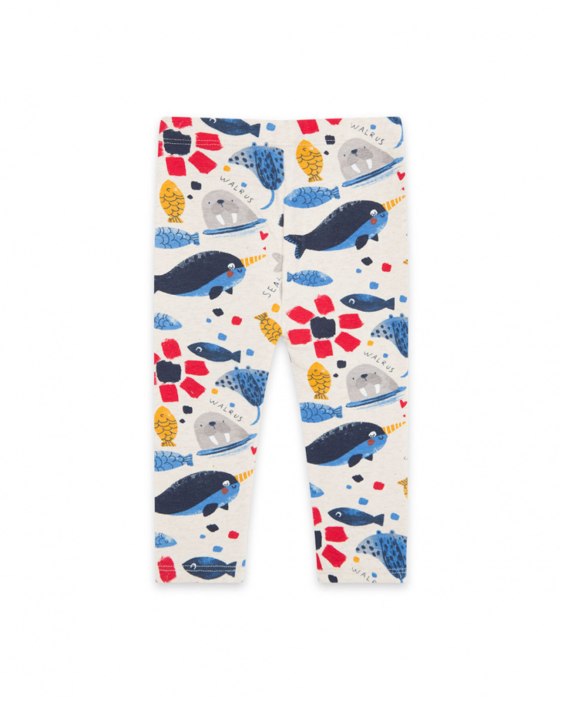 Fille Blanc Plush Legging Fishing Club