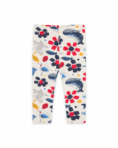 Fille Blanc Plush Legging Fishing Club