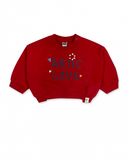 Sweat en peluche rouge pour fille Fishing Club Sweat en peluche rouge pour fille Fishing Club