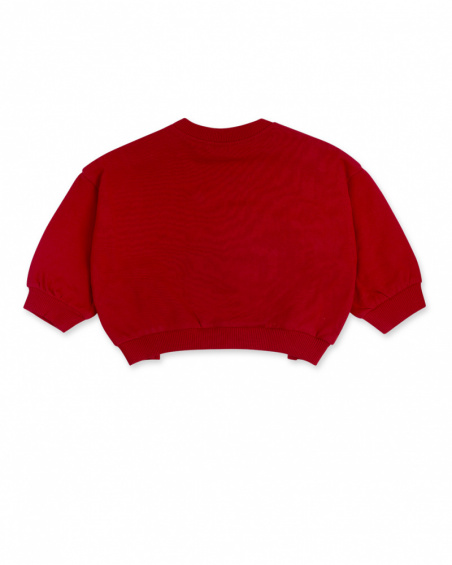 Sweat en peluche rouge pour fille Fishing Club Sweat en peluche rouge pour fille Fishing Club