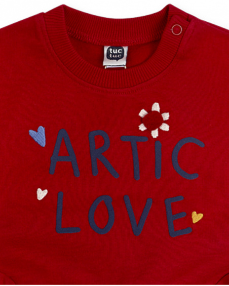 Sweat en peluche rouge pour fille Fishing Club Sweat en peluche rouge pour fille Fishing Club