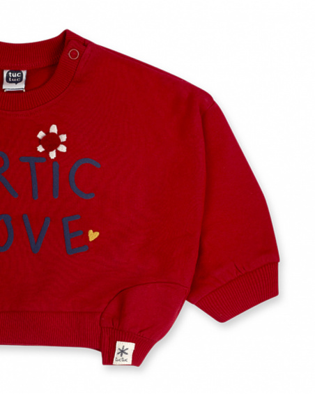 Sweat en peluche rouge pour fille Fishing Club Sweat en peluche rouge pour fille Fishing Club