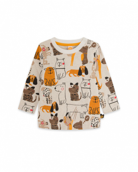 T-shirt en maille orange Boy Dog'S Mix