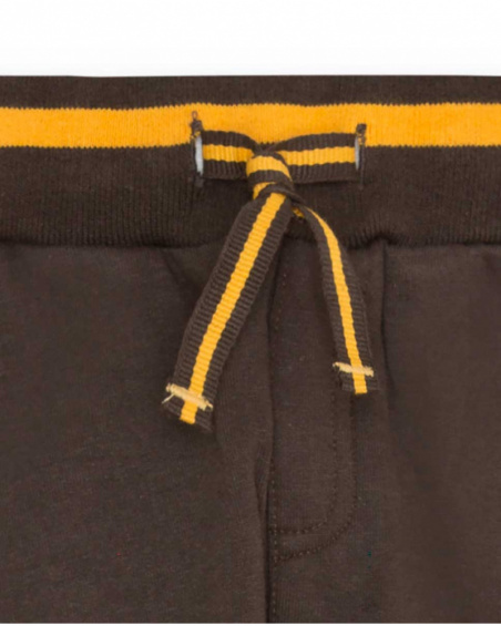 Sweat Et Pantalon En Peluche Marron Et Orange Boy Dog'S Mix