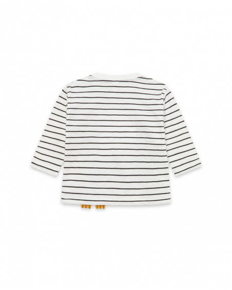 T-shirt en maille blanc et orange Boy Dog'S Mix