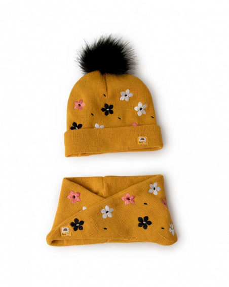 Bonnet Et Tour De Cou En Tricot Orange Girl Dog'S Mix
