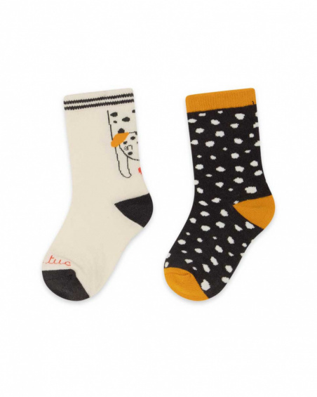 Set 2 Chaussettes Fille Marron Dog'S Mix