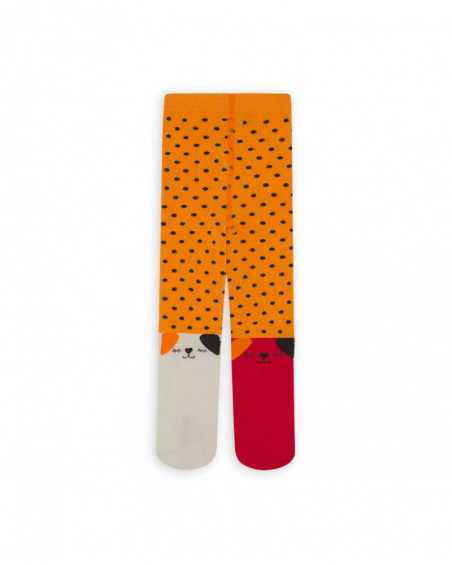 Collant Orange Fille Dog'S Mix