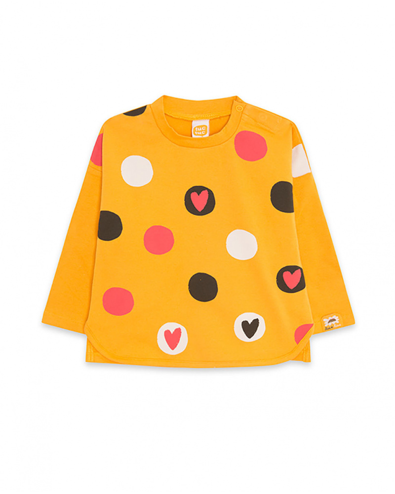 T-shirt en maille orange pour fille Dog'S Mix