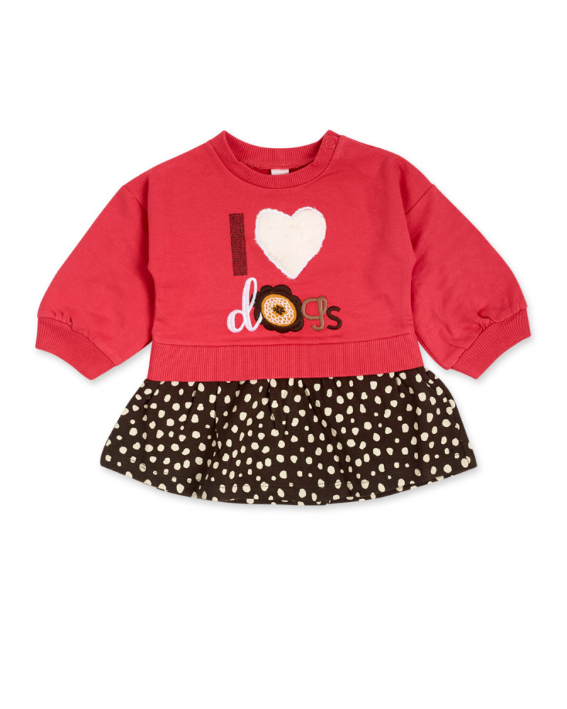 Robe Peluche Rose Et Marron Girl Dog'S Mix