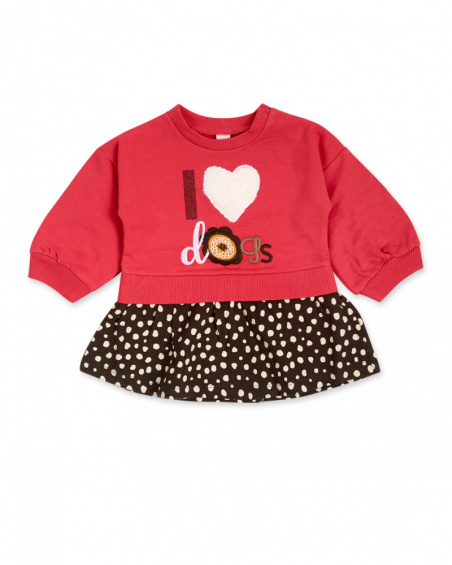 Robe Peluche Rose Et Marron Girl Dog'S Mix Robe Peluche Rose Et Marron Girl Dog'S Mix